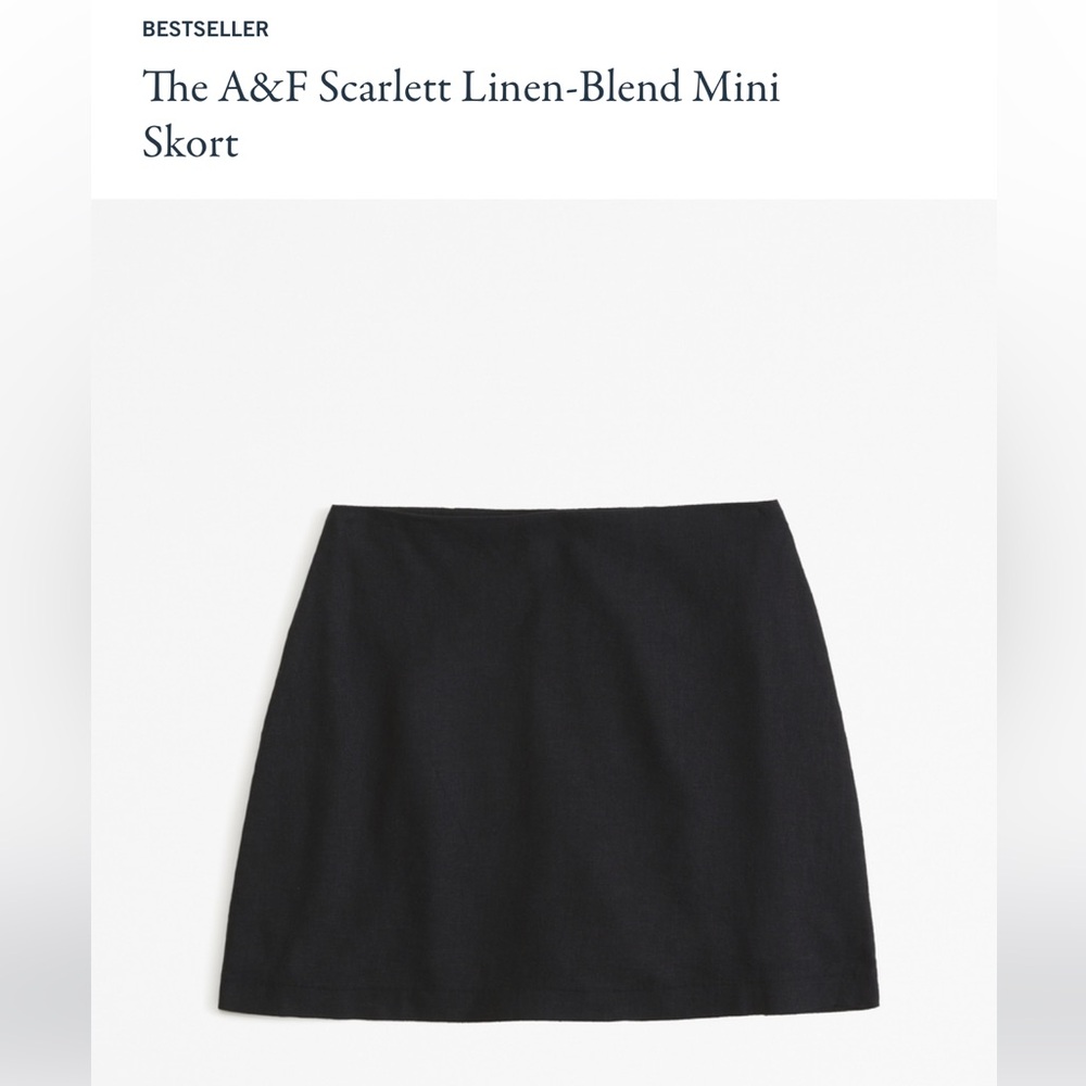 NWT Abercrombie & Fitch Scarlett Linen-blend Black Mini Skirt